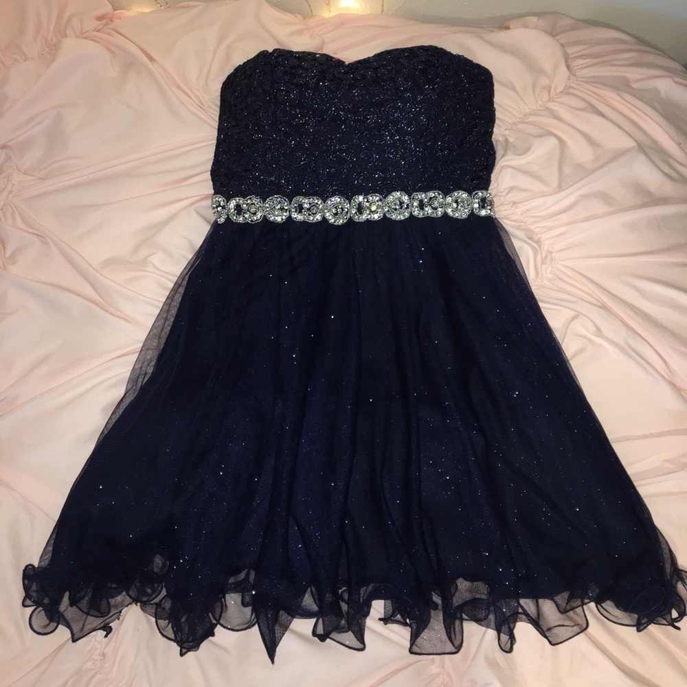 Sparkly & Short Navy Dress